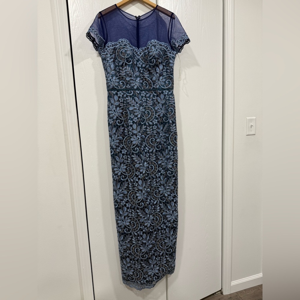 Elegant Blue Lace Dress